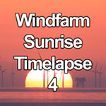 Time lapse video of sunrise over offshore wind farm, North Wales