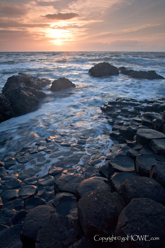 The Giant's Causeway at sunset, County Antrim, Northern Ireland