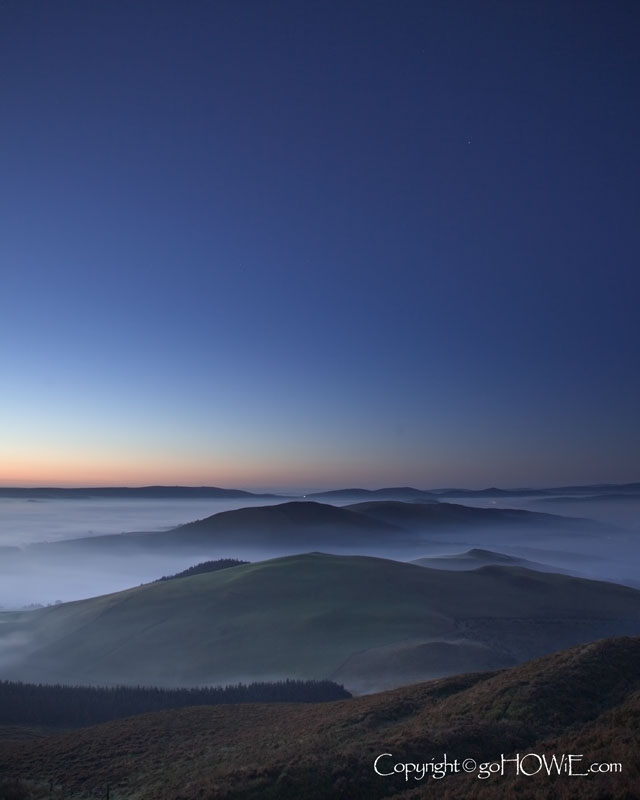 Mist and hills, Clwydian Range, North Wales