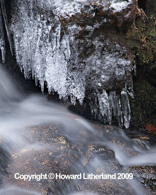 Icicles and stream, Snowdonia