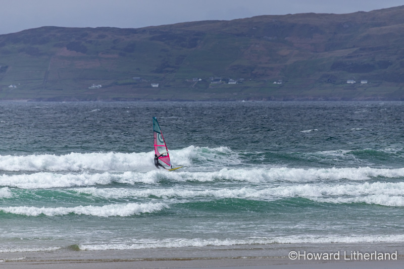 Windsurfer at Carrownisky Beach, County Mayo, Ireland