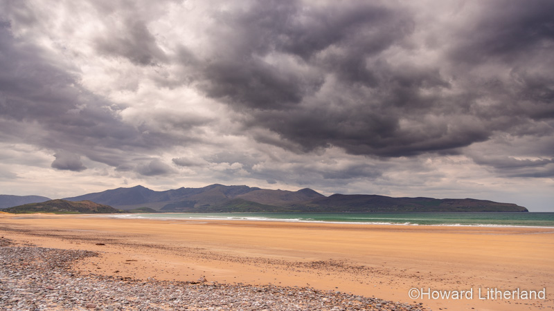 Storm clouds over Stradbally Strand, Dingle Peninsula, County Kerry, Ireland
