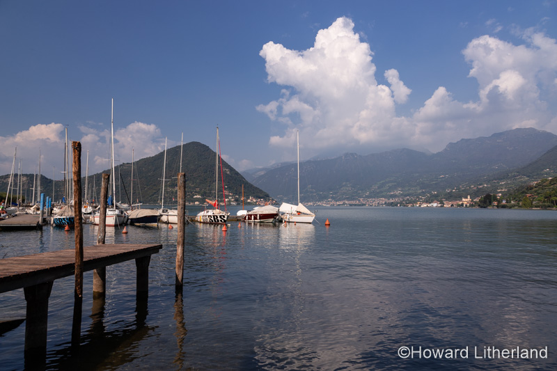 Jetty and harbour at Pilzone on Lake Iseo in northern Italy