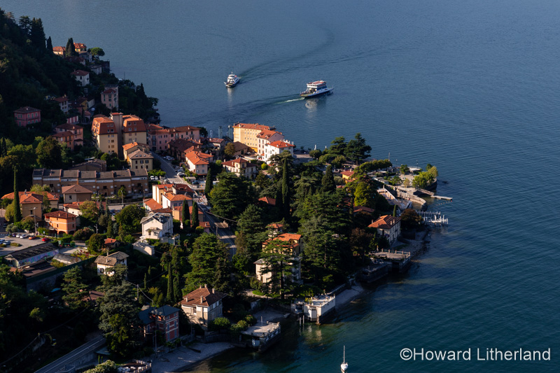View overlooking Varenna on Lake Como in northern Italy