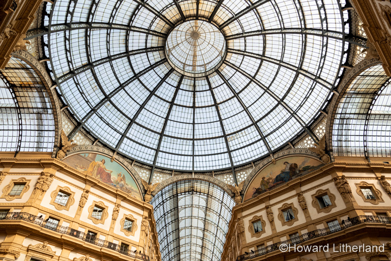 Ceiling of the Galleria Vittorio Emanuele shopping mall in Milan, Italy