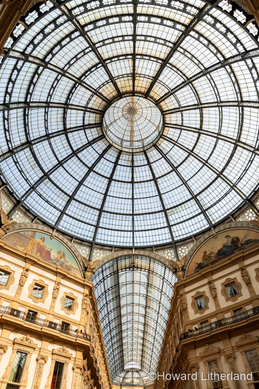 Ceiling of the Galleria Vittorio Emanuele shopping mall in Milan, Italy