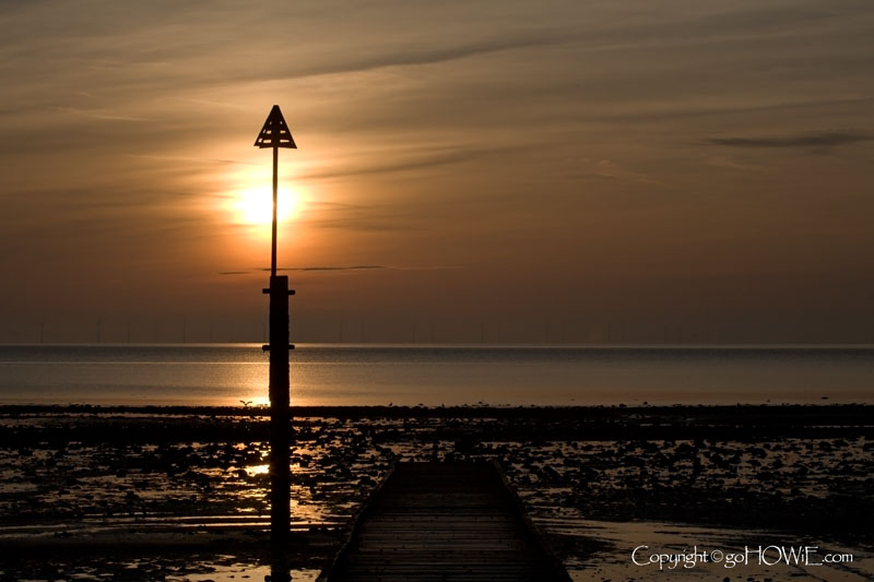 Jetty and sun, Llandudno, North Wales