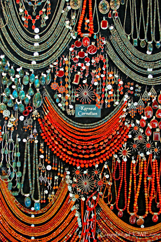 Carnelian jewellery display, Postojnska, Slovenia