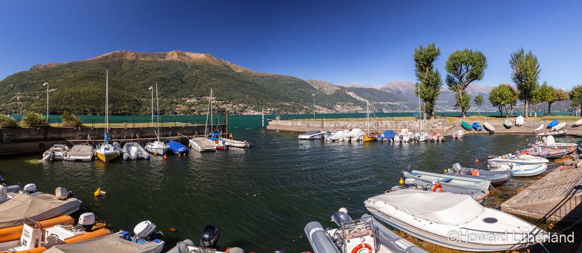Panoramic image of Dervio on the shore of Lake Como in northern Italy
