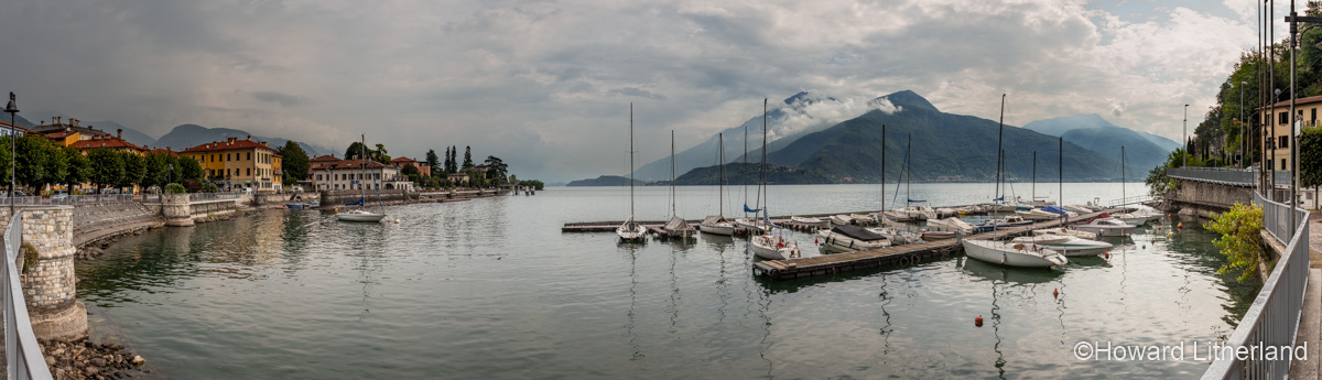Panoramic image of Dongo on the shore of Lake Como in northern Italy