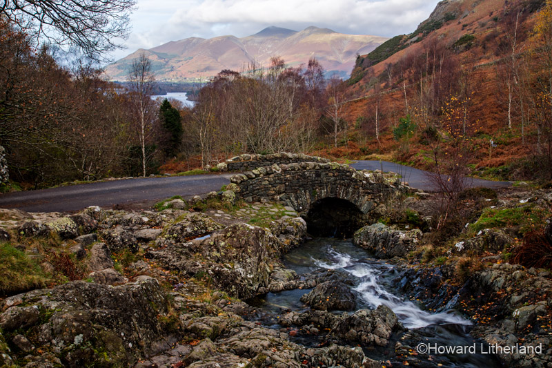 The picturesque Ashness Bridge near Derwent Water in England's Lake District