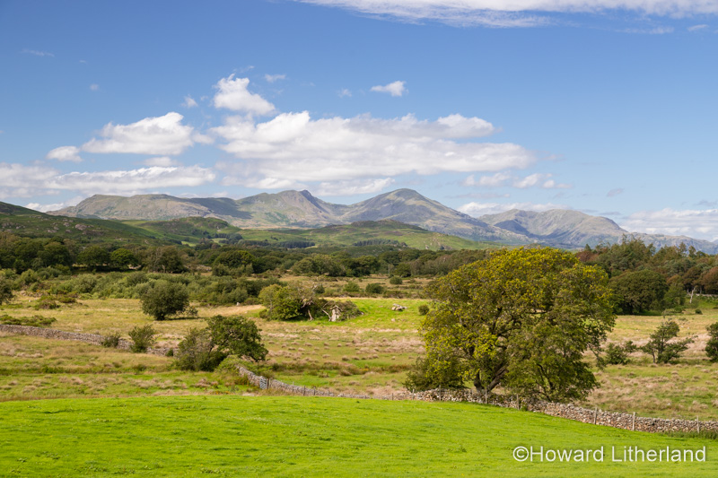 Fields and mountains in the Lake District, Cumbria, England