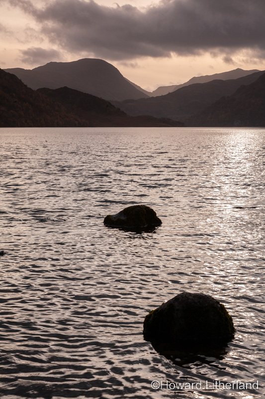 Ullswater in the Lake district, England, at dusk