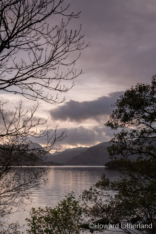 Ullswater in the Lake district, England, at dusk