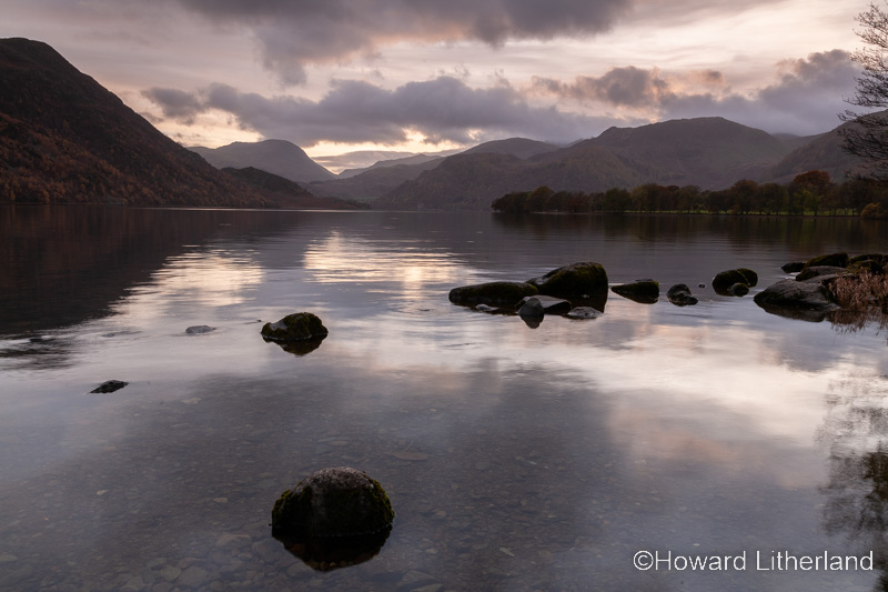 Ullswater in the Lake district, England, at dusk
