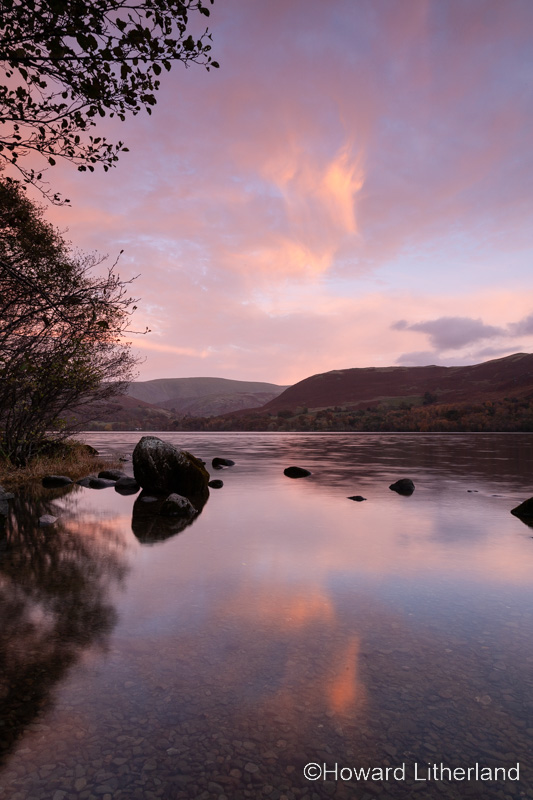 Ullswater in the Lake district, England, at dusk