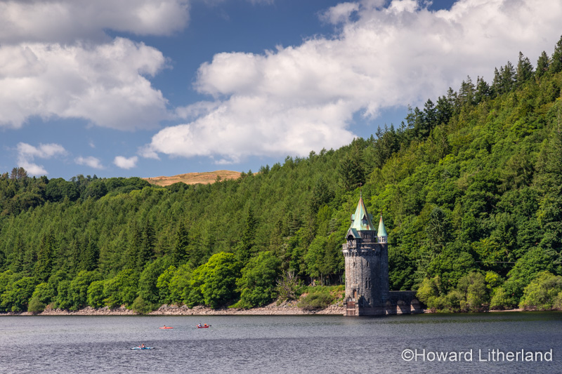 Victorian tower at Lake Vyrnwy reservoir in Powys, Wales