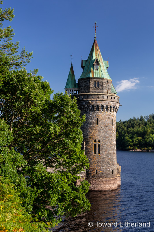 Victorian tower at Lake Vyrnwy reservoir in Powys, Wales