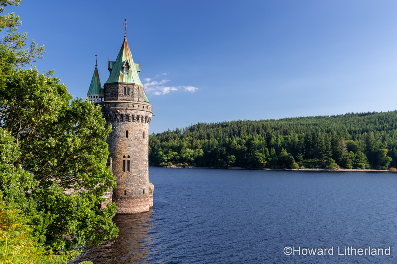 Victorian tower at Lake Vyrnwy reservoir in Powys, Wales