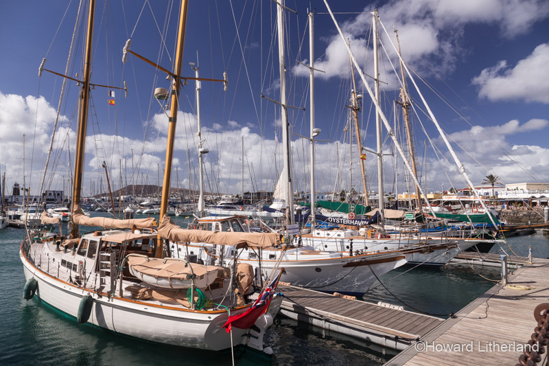Yachts moored in the harbour Playa Blanca, Lanzarote, Canary Islands