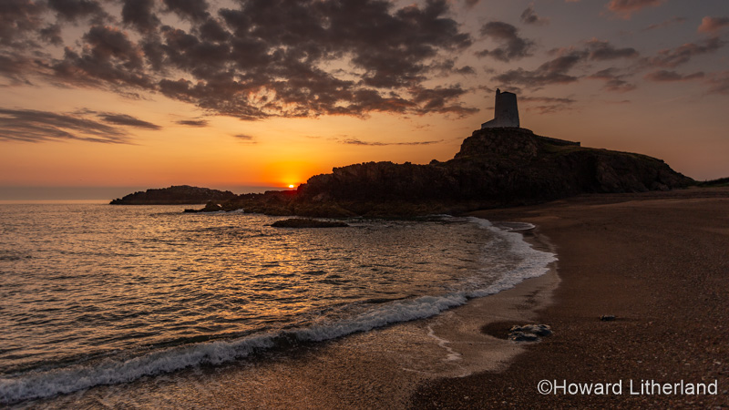 Watchtower on Llanddwyn Island at sunset, Anglesey, North Wales