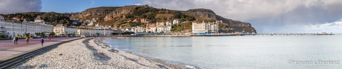 Panoramic view of the North Shore promenade at Llandudno on the North Wales coast