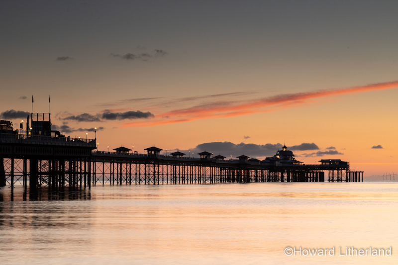 Pier at dawn on Llandudno North Shore, North Wales