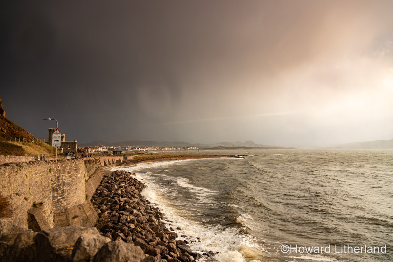 Stormy weather over the North Wales coast at Llandudno