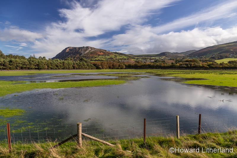 Flooded field at Llanfairfechan, North Wales coast