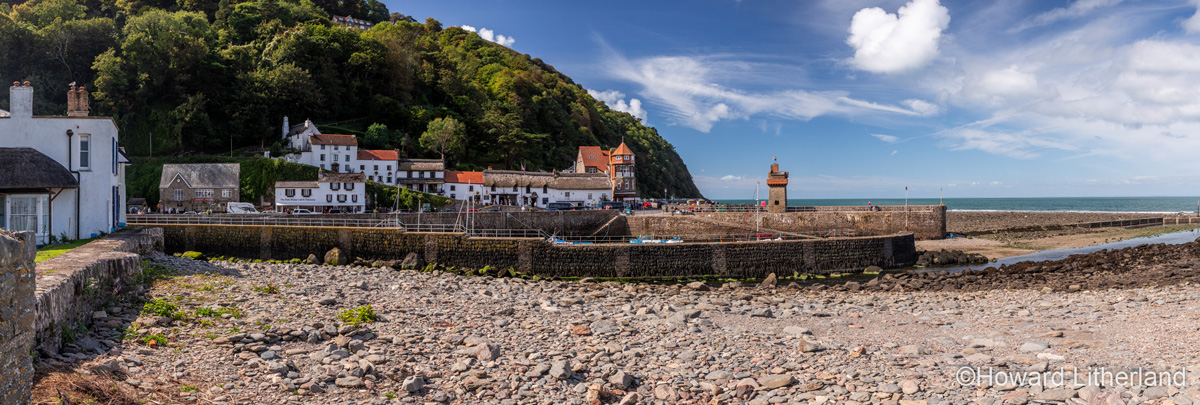 Panoramic view of Lynmouth harbour on the north Devon Coast