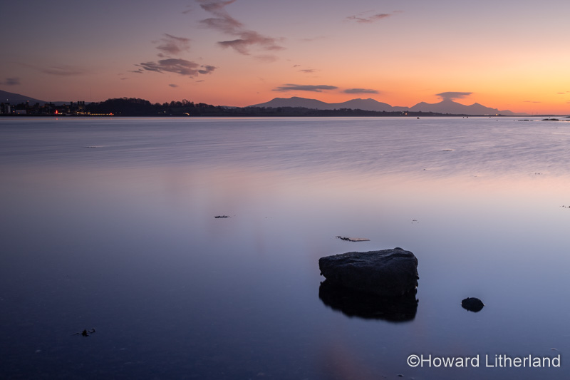Menai Straits at dusk Anglesey, North Wales