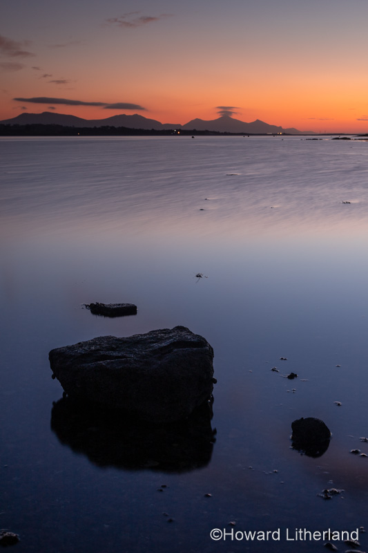 Menai Straits at dusk Anglesey, North Wales