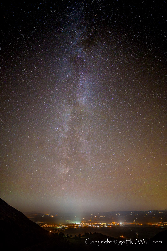 Milky way over the market town of Ruthin in the Vale of Clwyd, North Wales