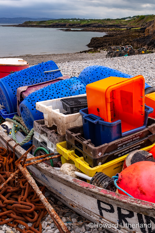 Old boat on the shore at Moelfre, Anglesey, North Wales