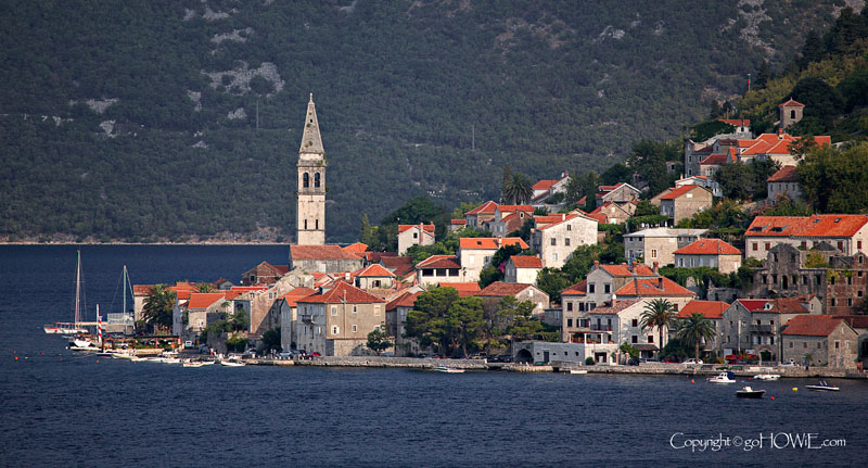 The village of Perast on the coast of Montenegro