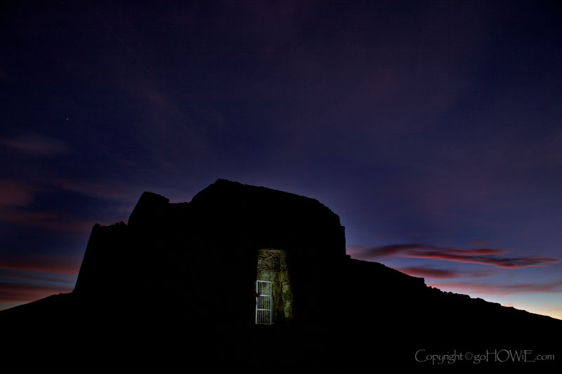 Jubilee Tower at the summit of Moel Famau, North Wales, at dawn