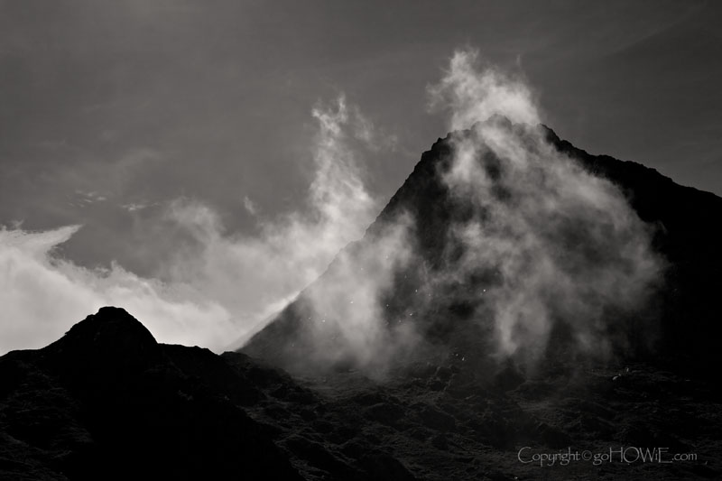 Cloud on Tryfan, the Glyderau, Snowdonia National Park, North Wales