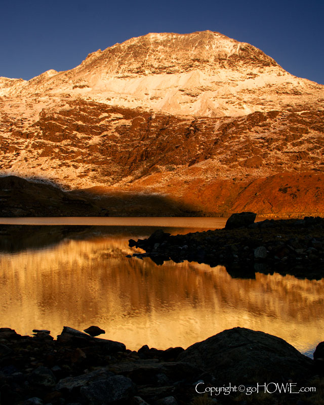 Crib Goch at sunrise in winter, Snowdonia, North Wales