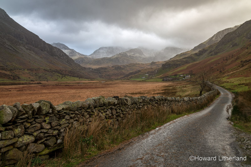 Nant Ffrancon valley in winter. Snowdonia National Park, North Wales