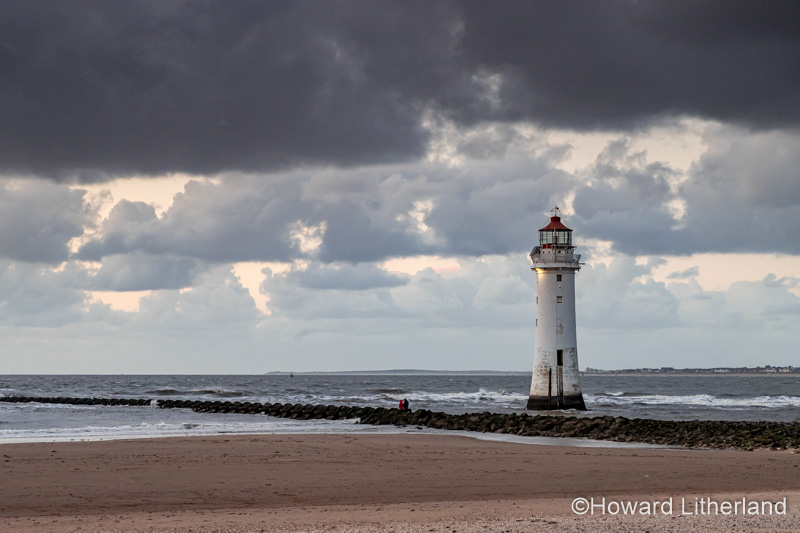 New Brighton lighthouse, Wirral, Merseyside, England