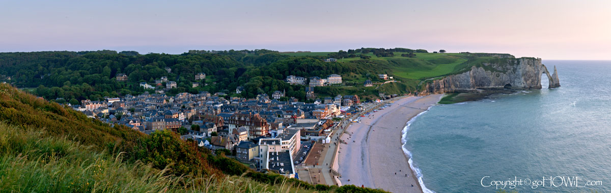 Panoramic image of Etretat, Normandy, France