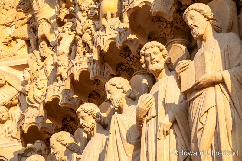 Stone sculptures on Notre Dame cathedral, Paris, France
