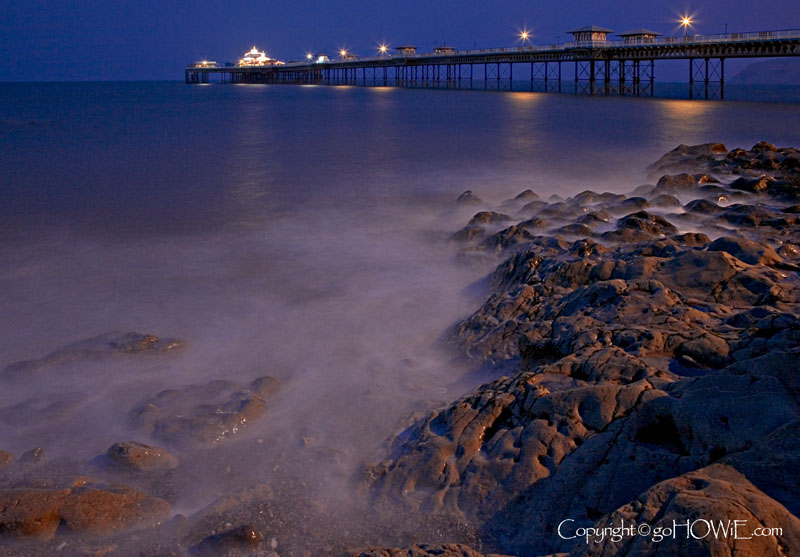 Llandudno pier at night, North Wales coast