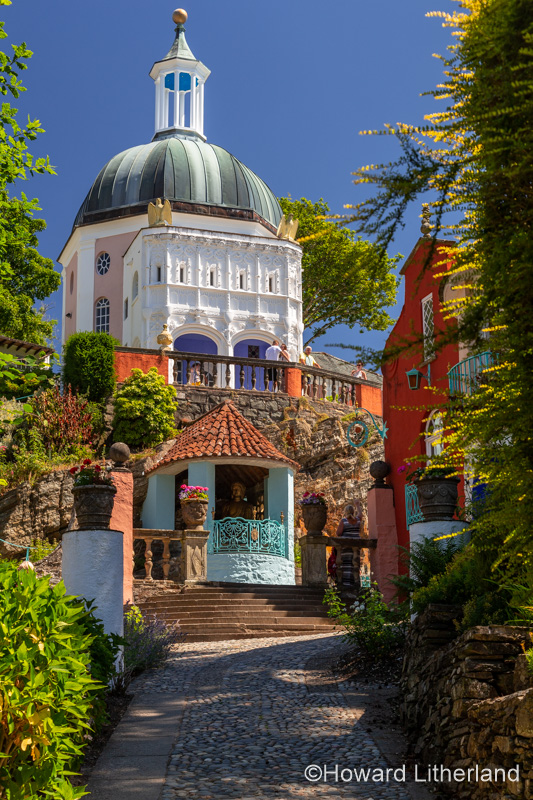 Italian style building with dome at Portmeirion, Wales