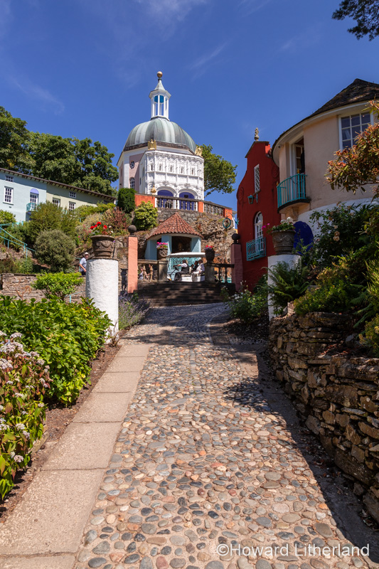 Italian style building with dome at Portmeirion, Wales