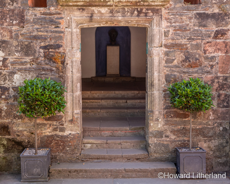 Doorway with bushes at Portmeirion, North Wales