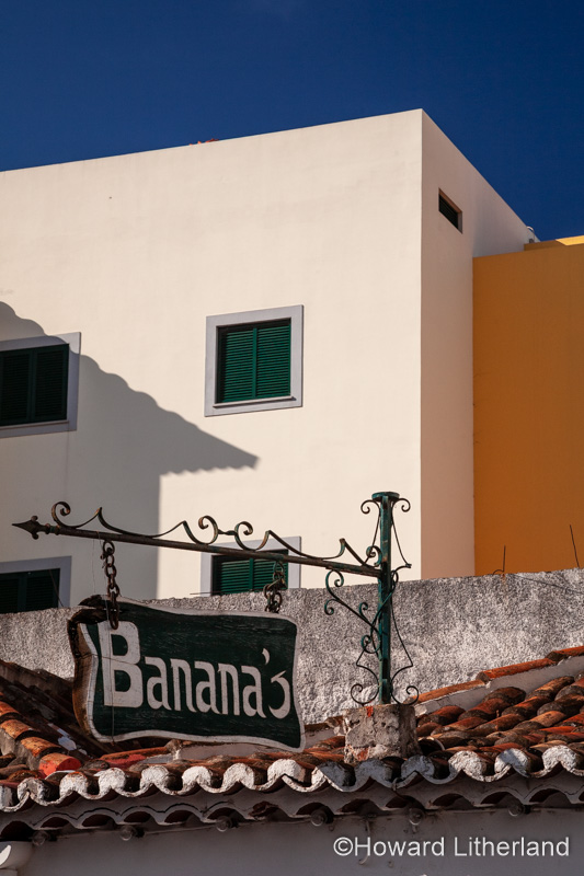 Shop sign and building, Madeira, Portugal