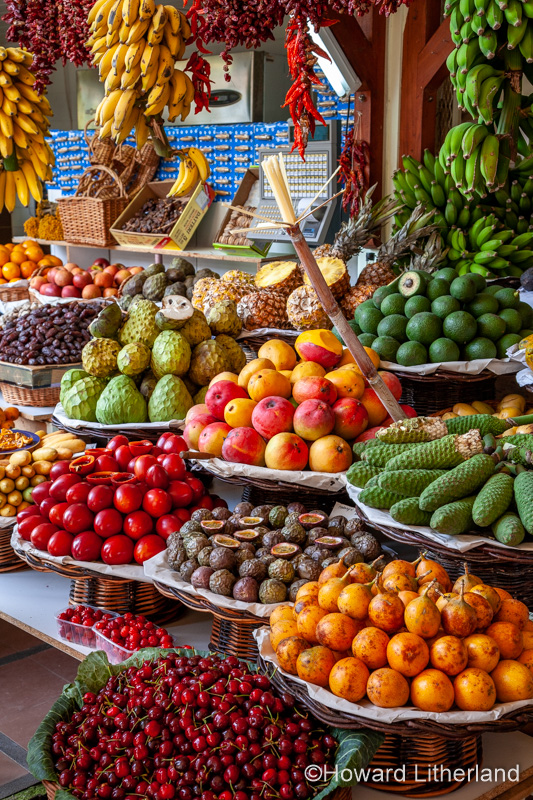 Display of fruit in Funchal market, Madeira, Portugal