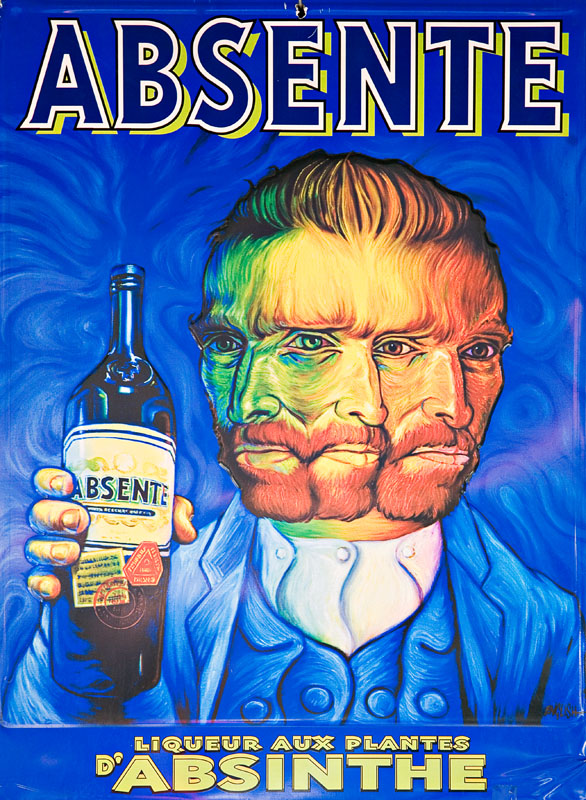 Poster of Van Gogh with absinthe, St Martin, Carribean