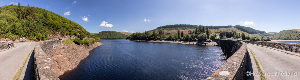 Panoramic view of the Garreg Ddu dam, Elan Valley, Powys, Wales